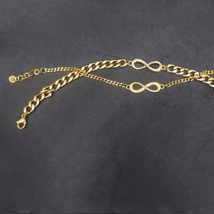 ست دستبند کارتیر طلایی  دختر  پسر  استیل 