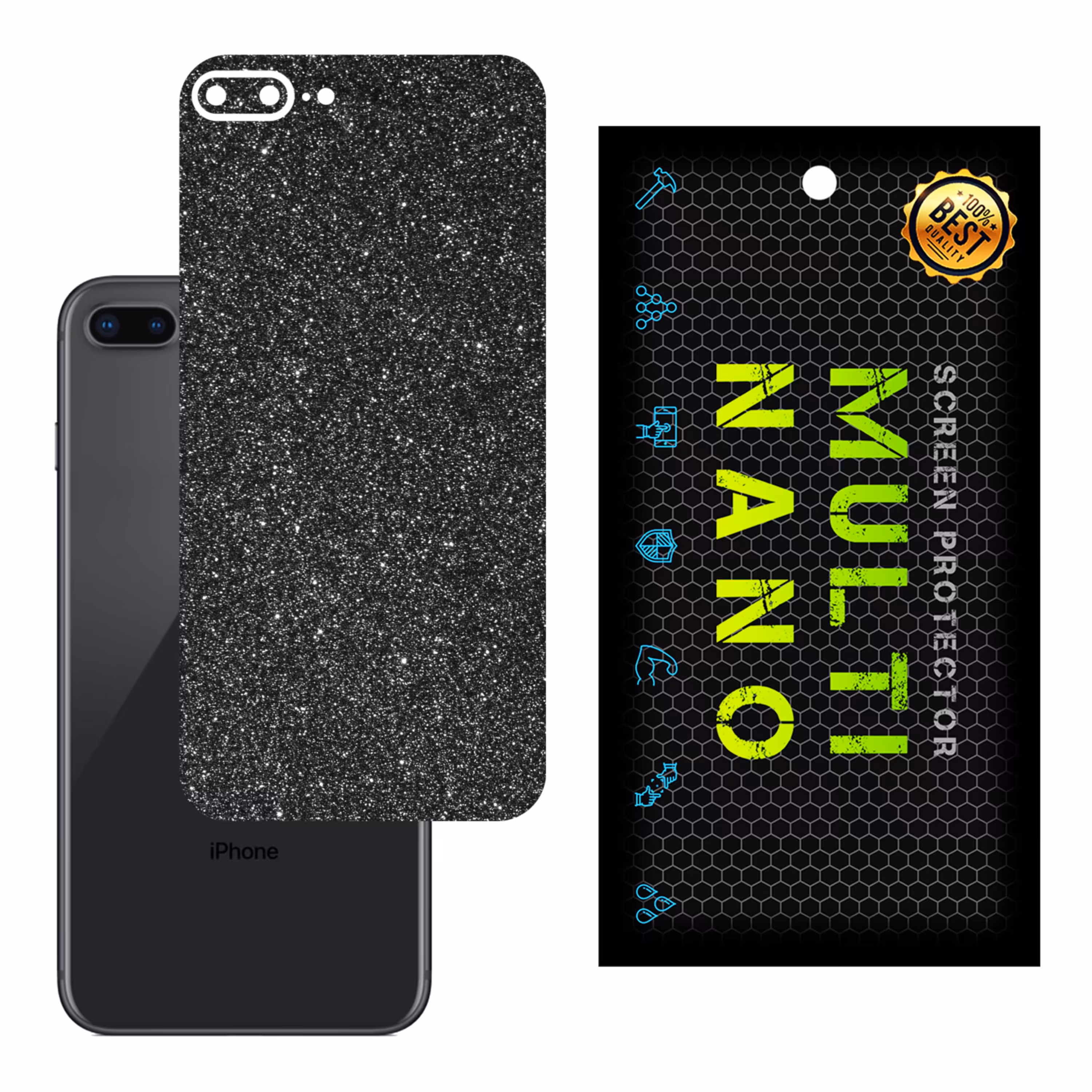 برچسب پوششی MultiNano مدل X-G1F-Gray برای پشت موبایل اپل iPhone 8 Plus