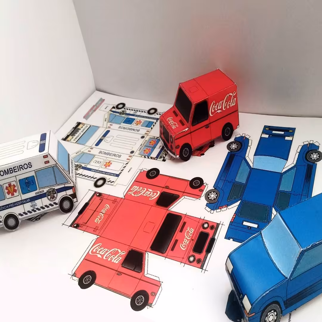 کاردستی سه بعدی طرح ماشین ها- سایز A3