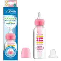 شیشه شیر آپشن پلاس دکتر براون باریک طرح قلب DR Bbrowns 250ml | سیسکالا