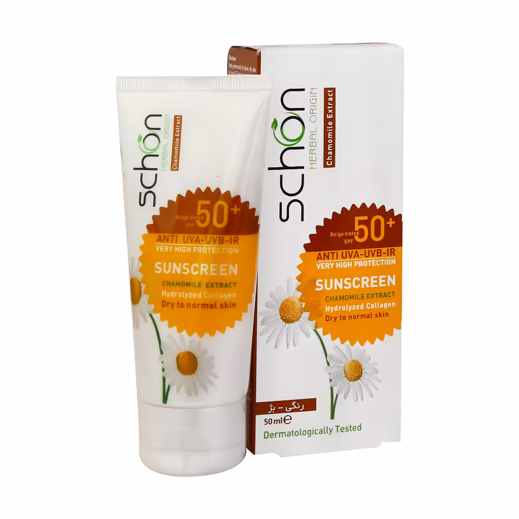 کرم ضد آفتاب شون ⁺SPF50 مناسب پوست های معمولی تا خشک 50 میلی لیتر