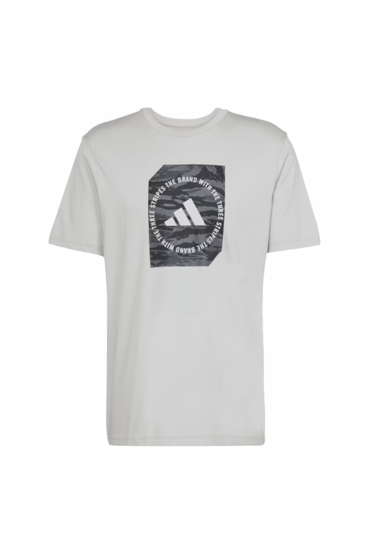 تی شرت ورزشی خاکستری مردانه CAMO BOX T به سبک روزانه adidas