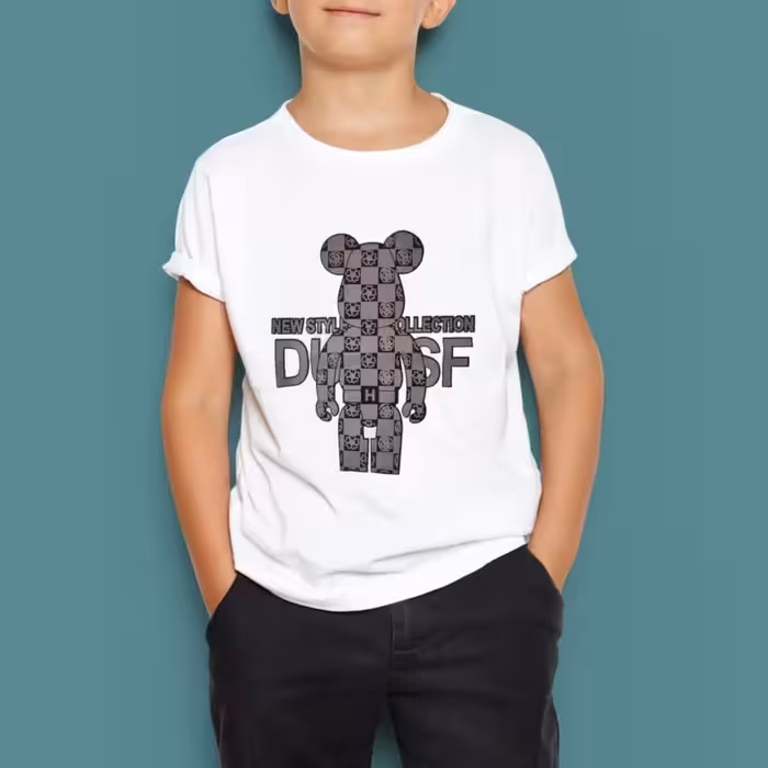 تیشرت سفید بچگانه  چاپ فانتزی سایز 35 تا 60 (پنبه مرغوب) فروش ویژه 