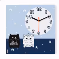 ساعت دیواری اتاق کودک طرح گربه پرشین کد 8931