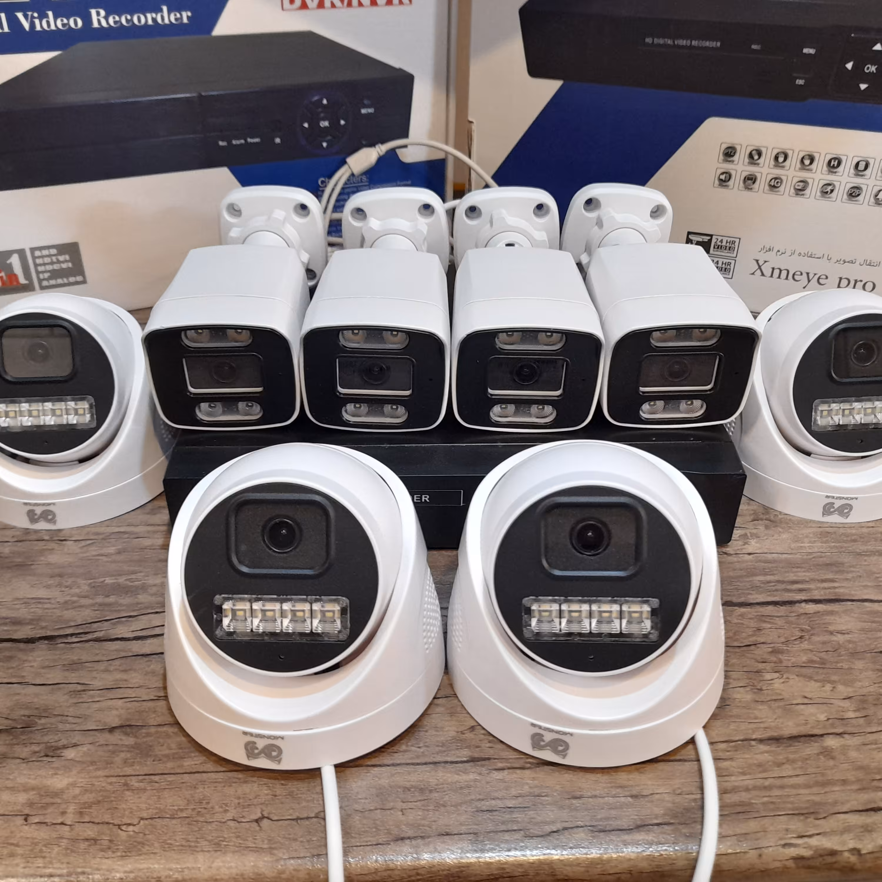 پک دوربین مداربسته 8عدد دید در شب رنگی Monster (برد سونی)