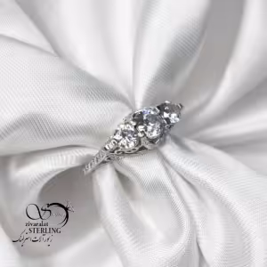 انگشتر نقره زنانه با سه نگین کد 5272