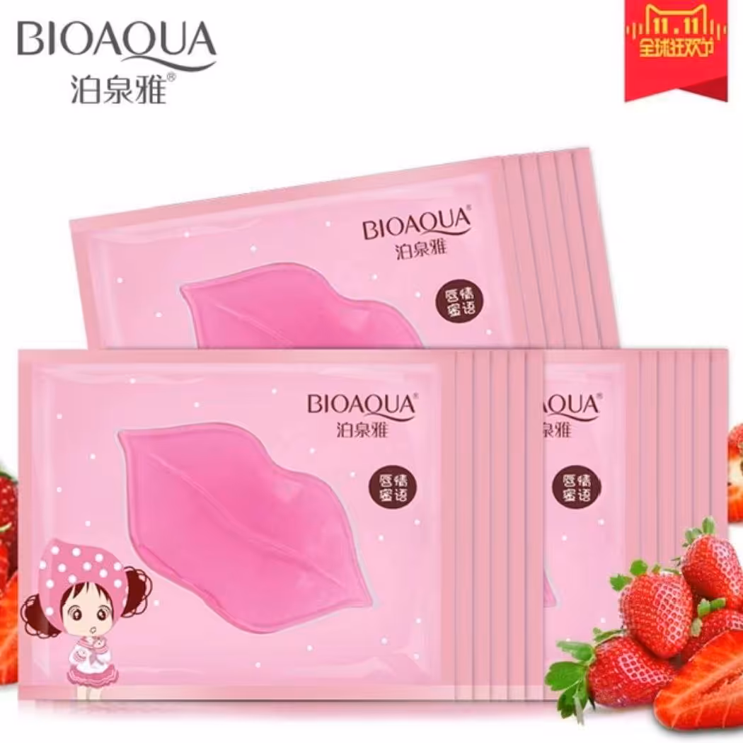 ماسک لب ورقه ای توت فرنگی بیوآکوا 