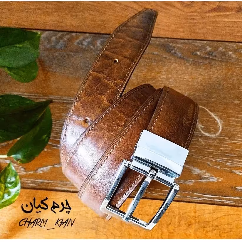 کمربند چرم طبیعی دورو