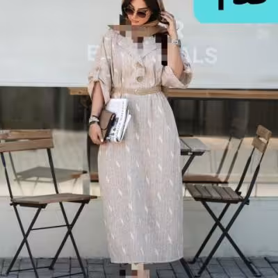 کفتان لنین ایتالیایی راه راه طرح دار مجلسی زنانه کد 00353