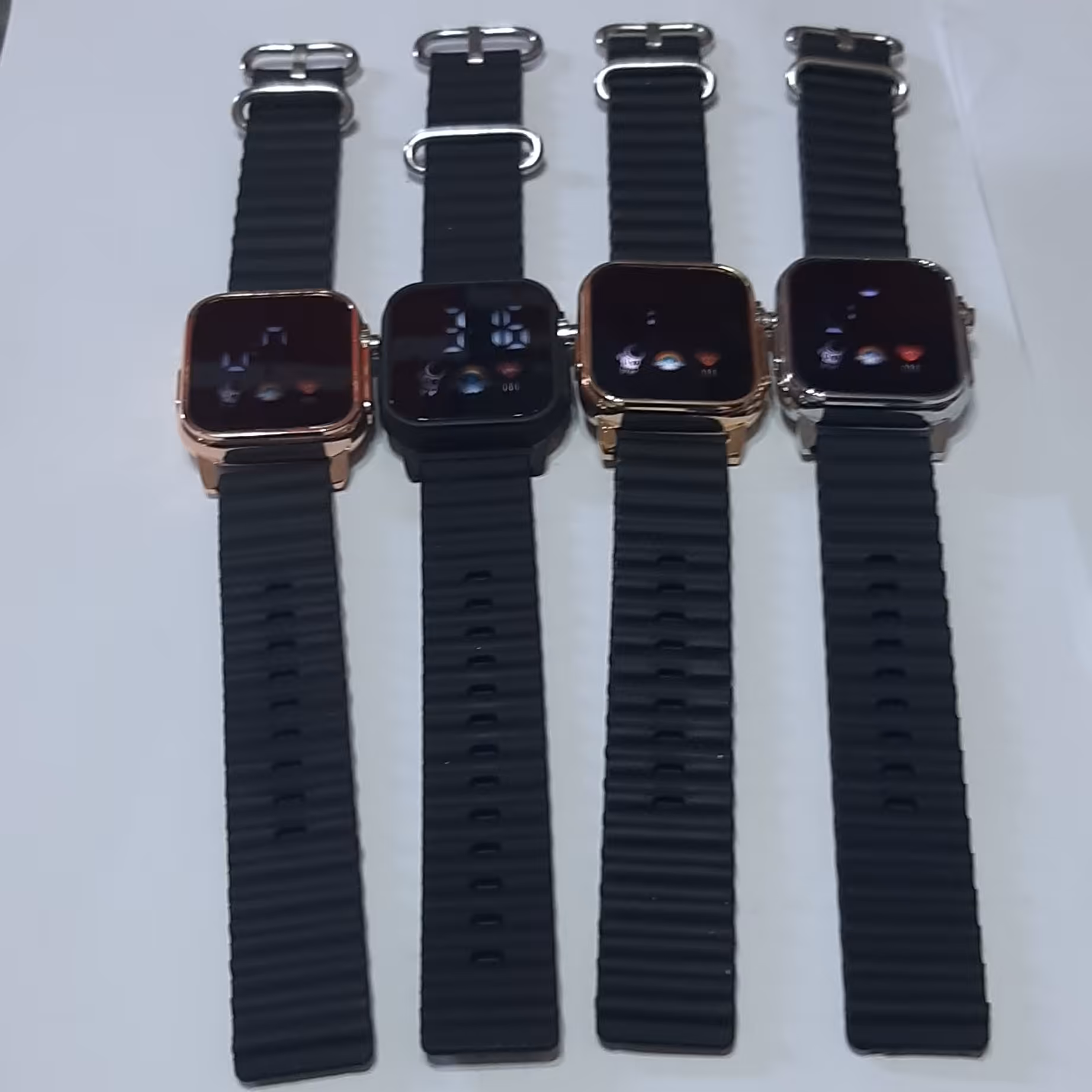 ساعت ال لید ی بند سیلیکون مشکی طلایی مسی نقره سیاه رنگ خوشگل زیبا بادوام قشنگ