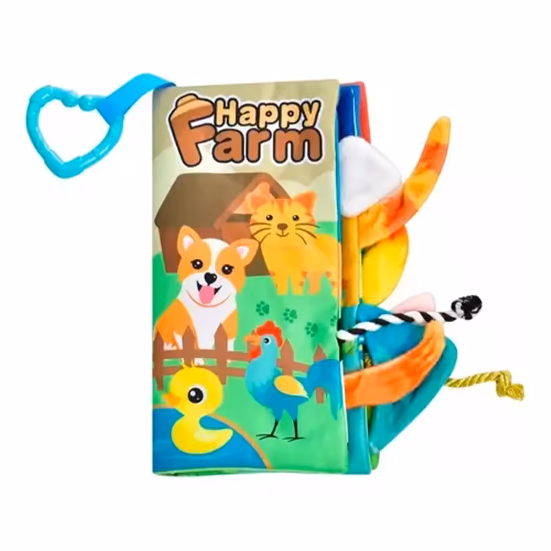 کتاب پارچه ای آموزشی جغجغه ای مدل حیوانات مزرعه کد 66531A4