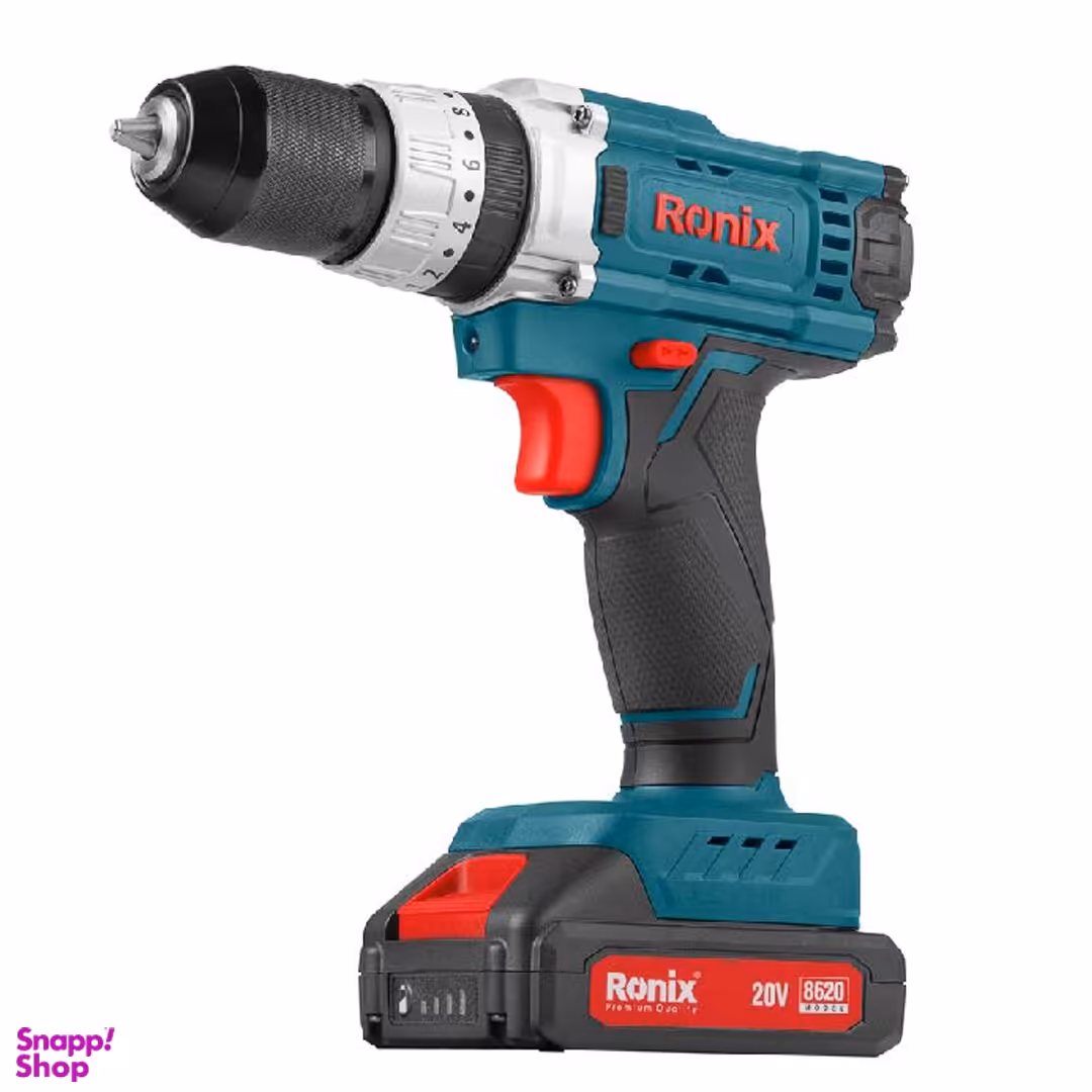 دریل شارژی چکشی رونیکس مدل 8620 باتری لیتیوم 20 ولت