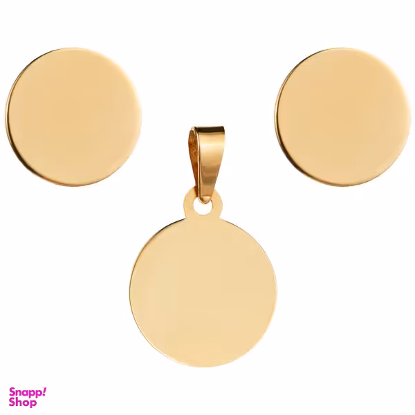 نیم ست طلا 18 عیار زنانه طرح دایره کد S3-001