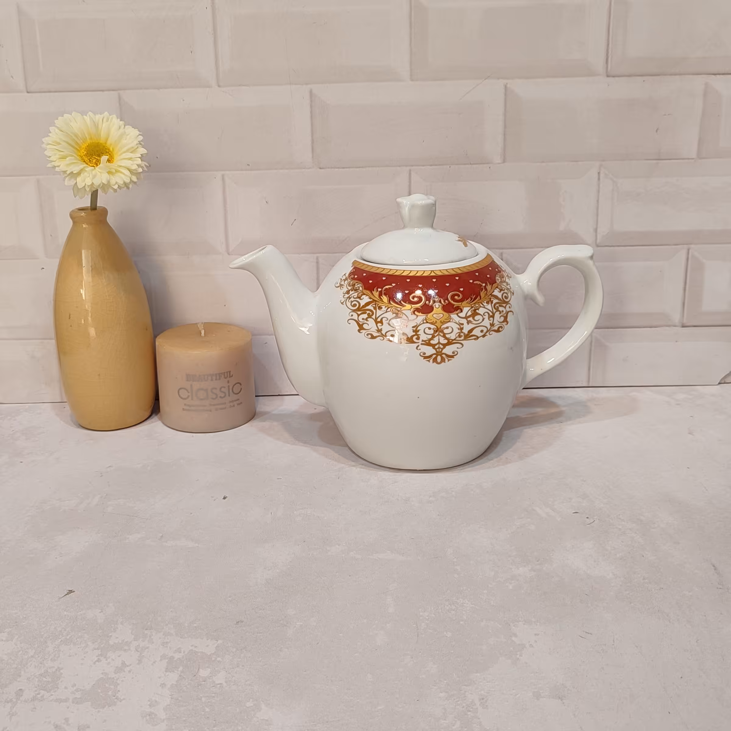 قوری چینی کد 653 قوری چایی دمنوش با طراحی زیبا خاص باکیفیت مقاوم