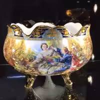 سه پایه چینی طرح سبز آنیل مناسب شکلات خوری آجیل خوری سایز بزرگ و متوسط جهیزیه ویژه عید ارسال پسکرایه 