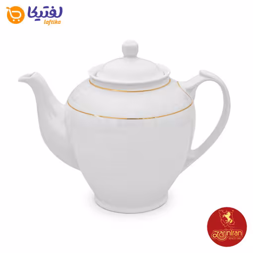 قوری چای هیئتی چینی زرین طرح سپید صدف