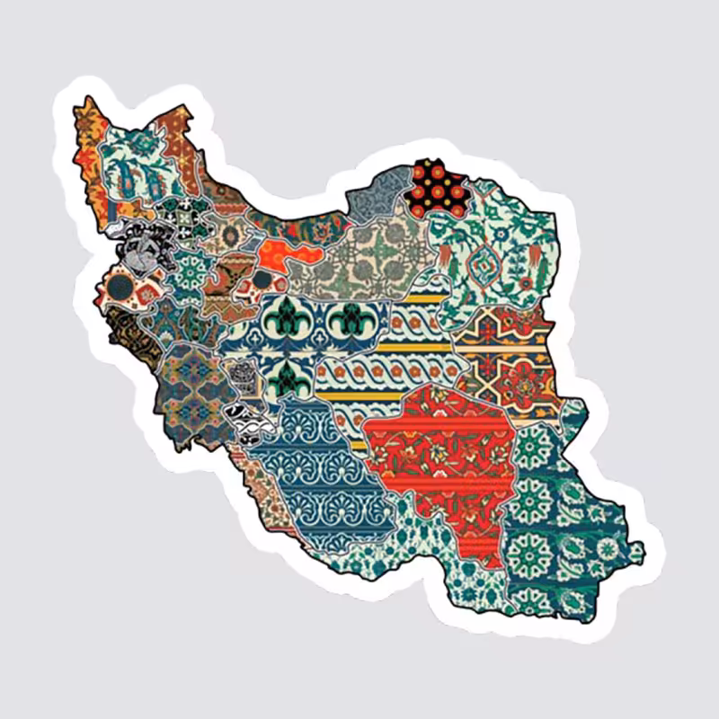 استیکر لپ تاپ پیکسل میکسل مدل نقشه ایران سنتی
