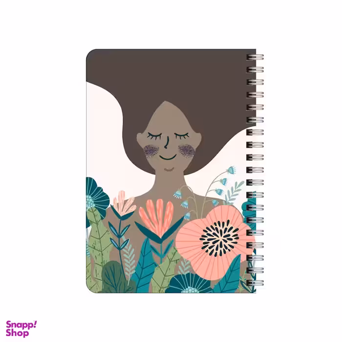 دفترچه یادداشت بامبیلیپ مدل چوبی طرح دختر و گل کد 5085952