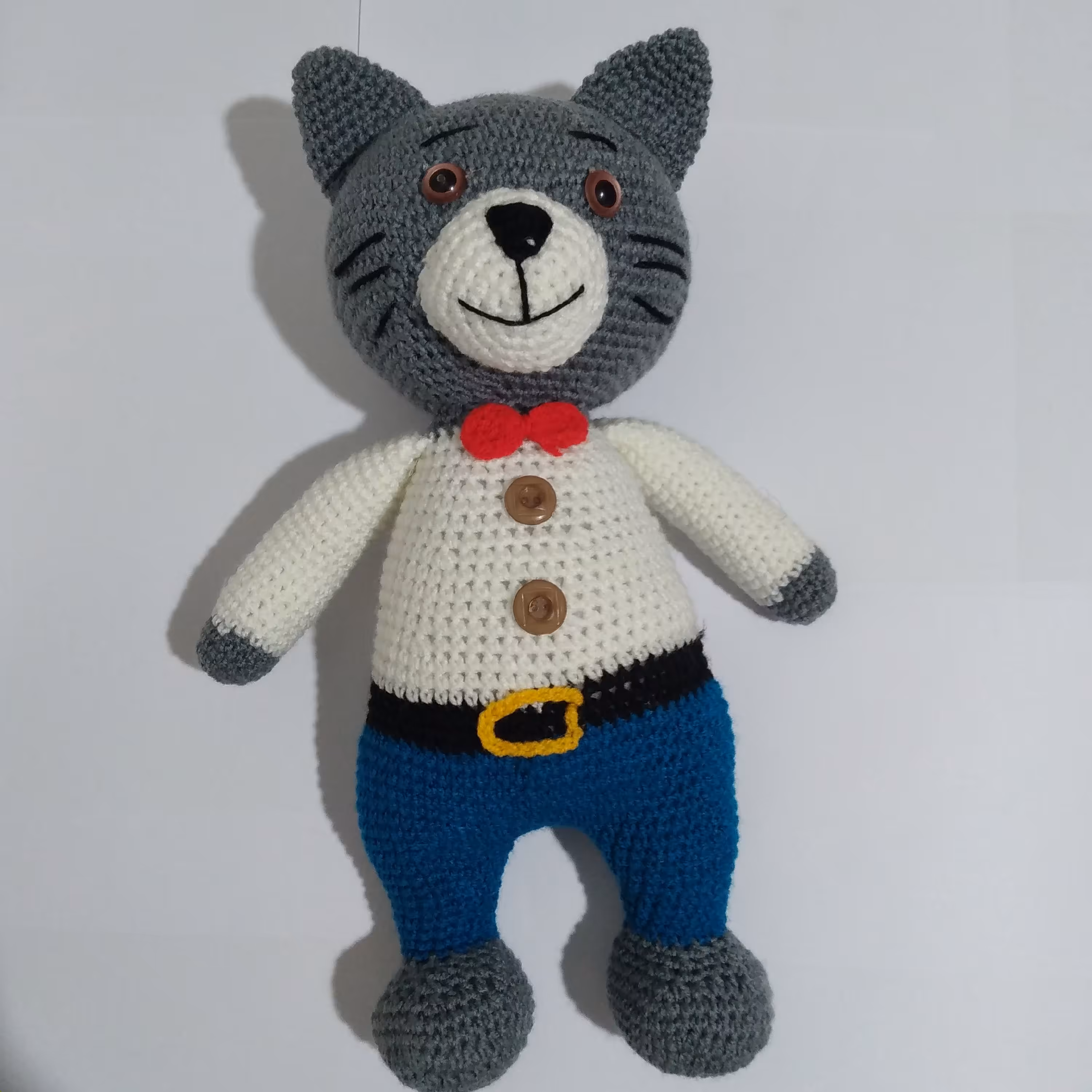 عروسک دستبافت گربه خوش تیپ