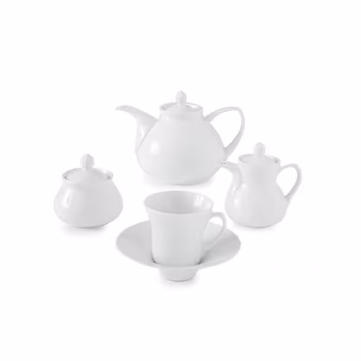 سرویس چای خوری شهرزاد سفید چینی زرین 18 پارچه