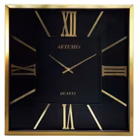 ساعت دیواری آرتمیس مدل 2026 گلد (طلایی) صفحه مشکی