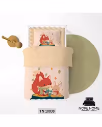 سرویس لحاف روتختی یک نفره 5 تکه کودک نوپه هوم Nopehome طرح روباه و خرگوش کارتونی کد TN10030