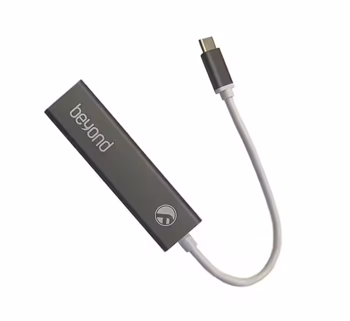 هاب 3 پورت USB2.0 و مبدل شبکه بیاند رابط Type-c مدل BA-490Beyond 3 Port Type-c USB2.0 HUB BA-490