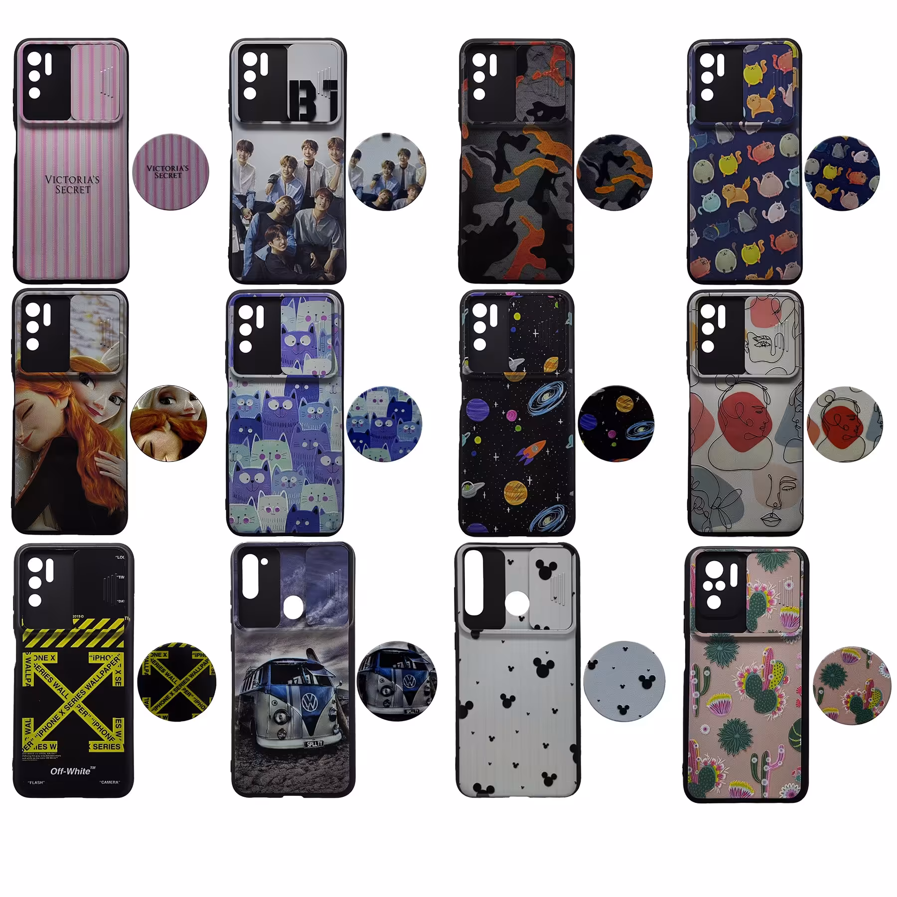 کاور موبایل محافظ لنز  کشویی با پاپ سوکت