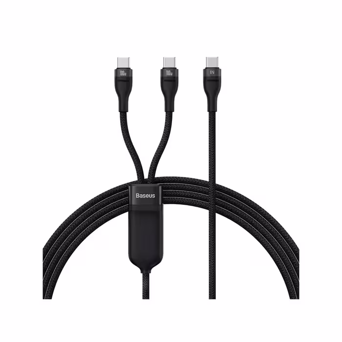 کابل 1.5 متری تایپ سی بیسوس مدل Flash 2 in 1 CB000035 CASS060001