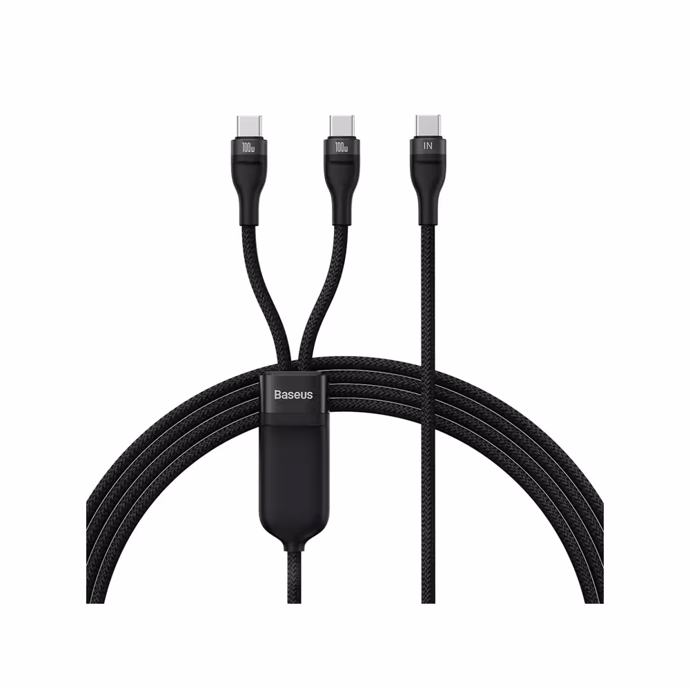 کابل 1.5 متری تایپ سی بیسوس مدل Flash 2 in 1 CB000035 CASS060001