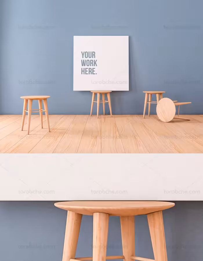 طرح لایه باز موکاپ بوم نقاشی شماره 01 - گرافیک با طعم تربچه