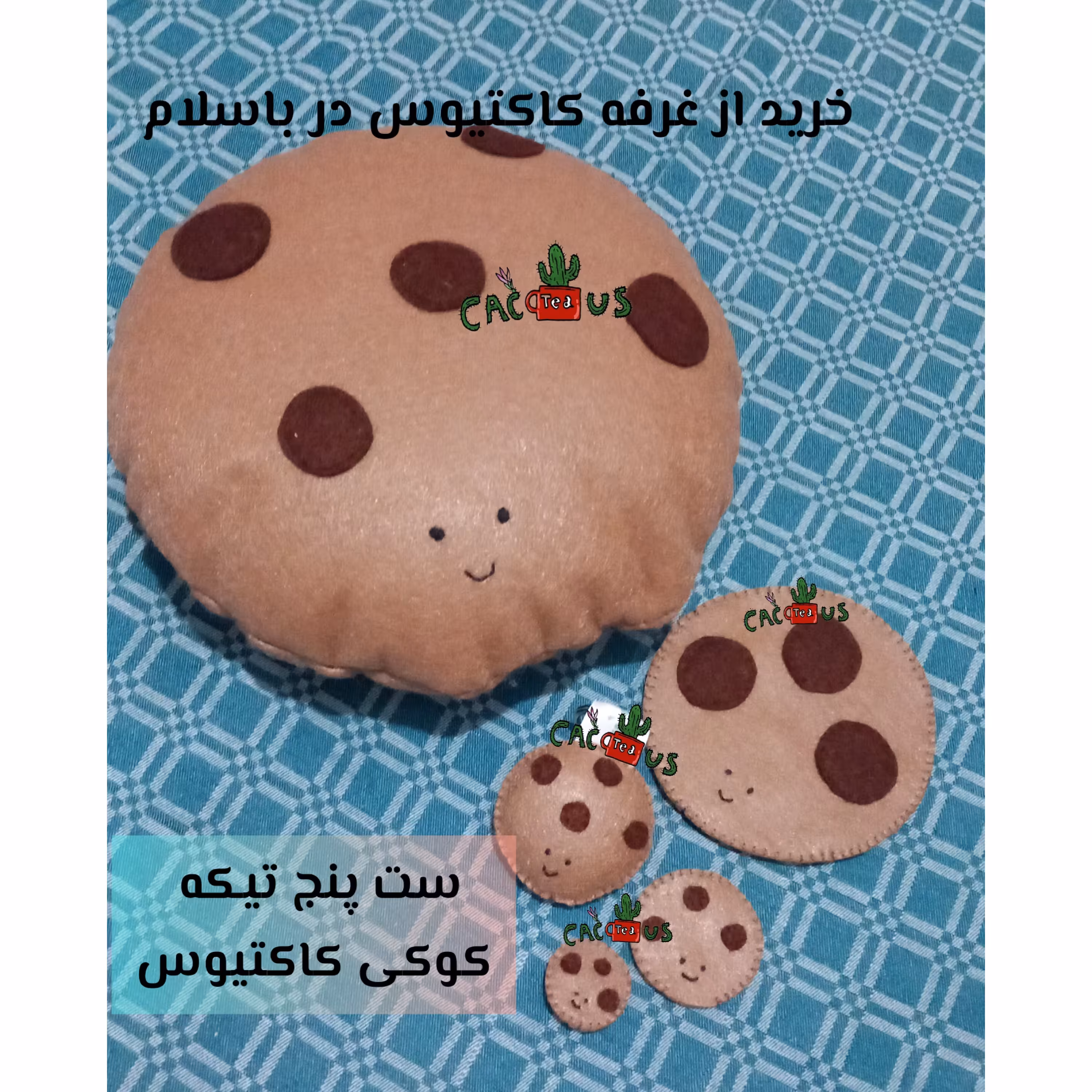 ست نمدی کوکی کاکتیوس پک 5 تایی مناسب هدیه دخترانه و پسرانه