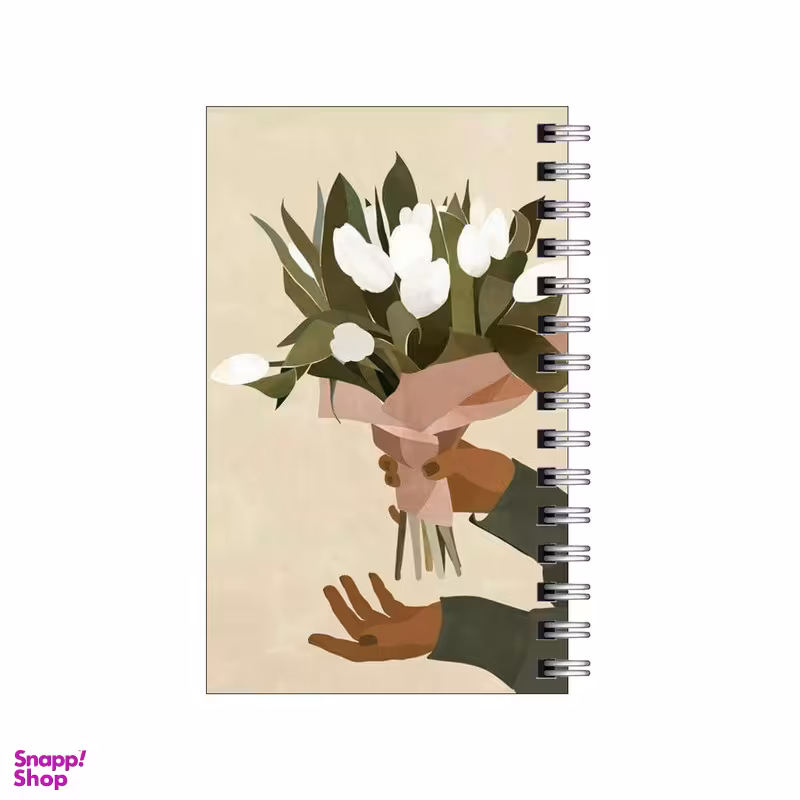 دفترچه یادداشت مدل to do list طرح دسته گل سفید کد 2441746