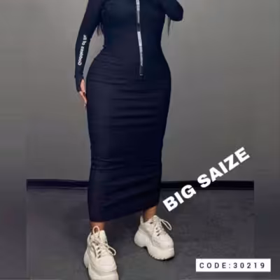 پیراهن ماکسی سایز بزرگ فینگردار 30219