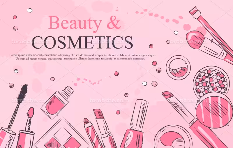 فایل وکتور لوازم آرایشی صورتی | گرافیک با طعم تربچه