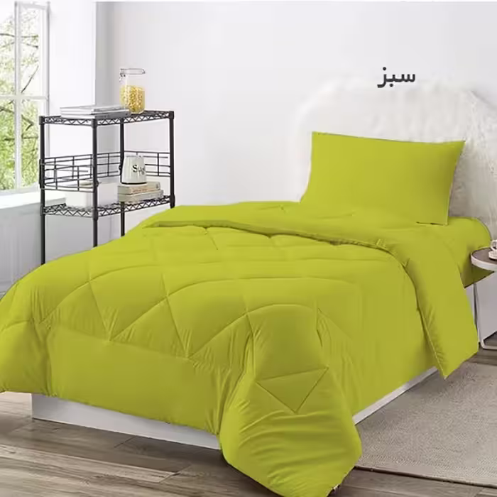 سرویس روتختی چیداری مدل تک رنگ یک نفره سه تکه رنگ سبز عرض 90