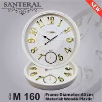 ساعت دیواری سانترال (اعداد برجسته آبکاری) (قطر 65)