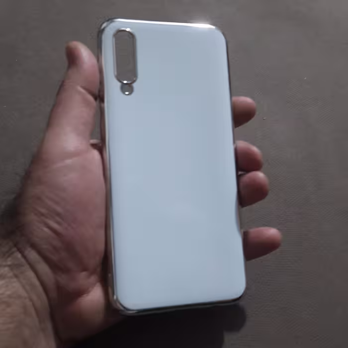 قاب ژله ای سفید دور نقره ای سامسونگA50/A50s/A30s