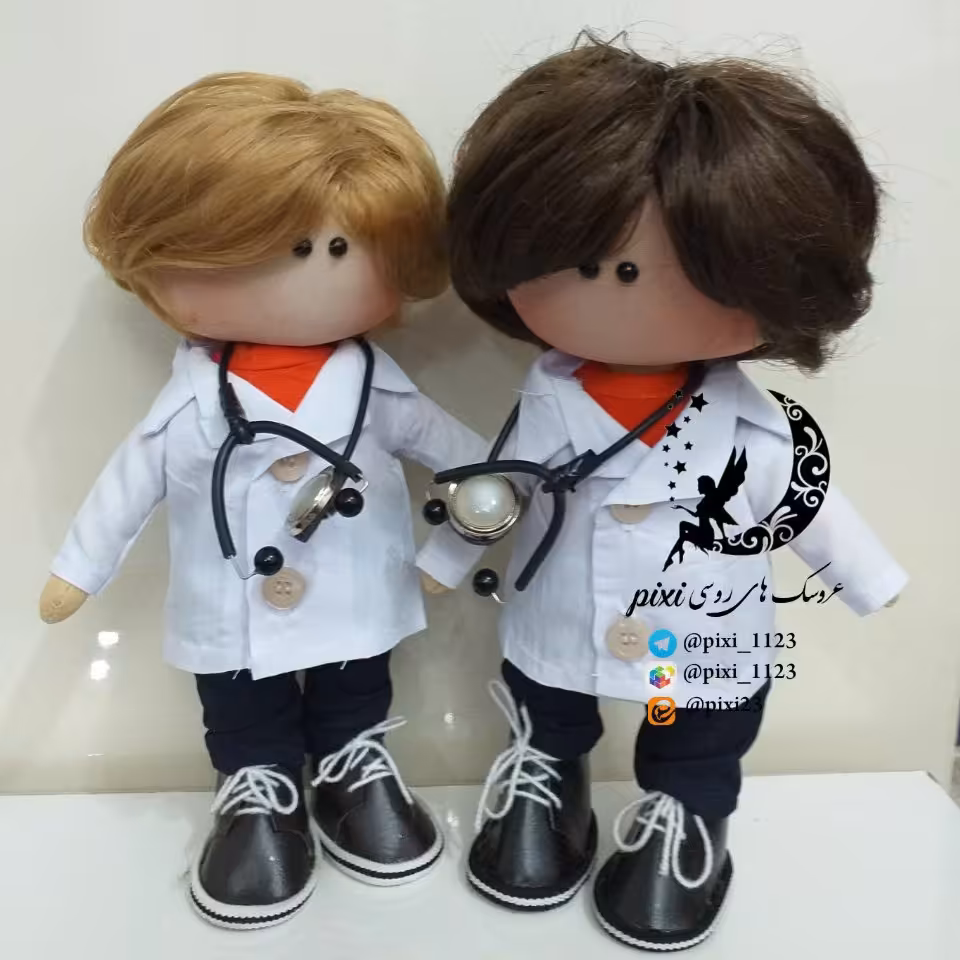 یک جفت عروسک روسی سرچرخشی پزشک 25 سانتی دلبر