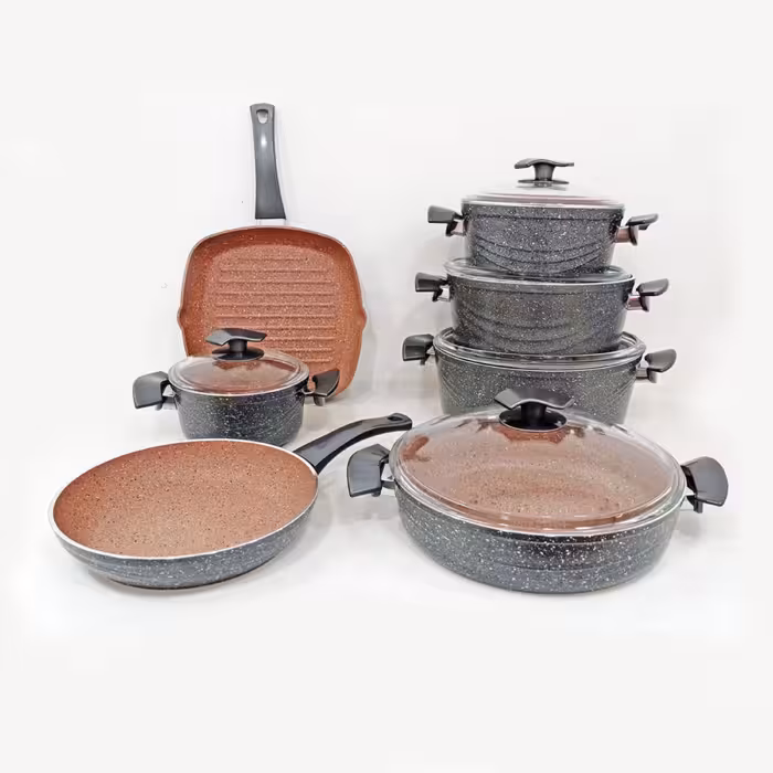 سرویس قابلمه 12 پارچه اویز EVIZ مدل سوئینگ خاکستری با ارسال رایگان