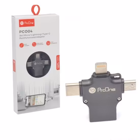 کابل تبدیل 3 سر USB به (MICRO-LIGHTNING-TYPE C) پرووان (ProOne) مدل PCO04

