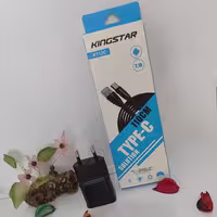 کابل فست شارژ  kingstar 110 cm  به علاوه کله شارژ اصلی(فست شارژ)