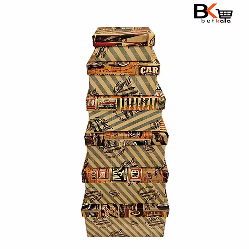 باکس کادویی مربعی 6 تکه کلاسیک