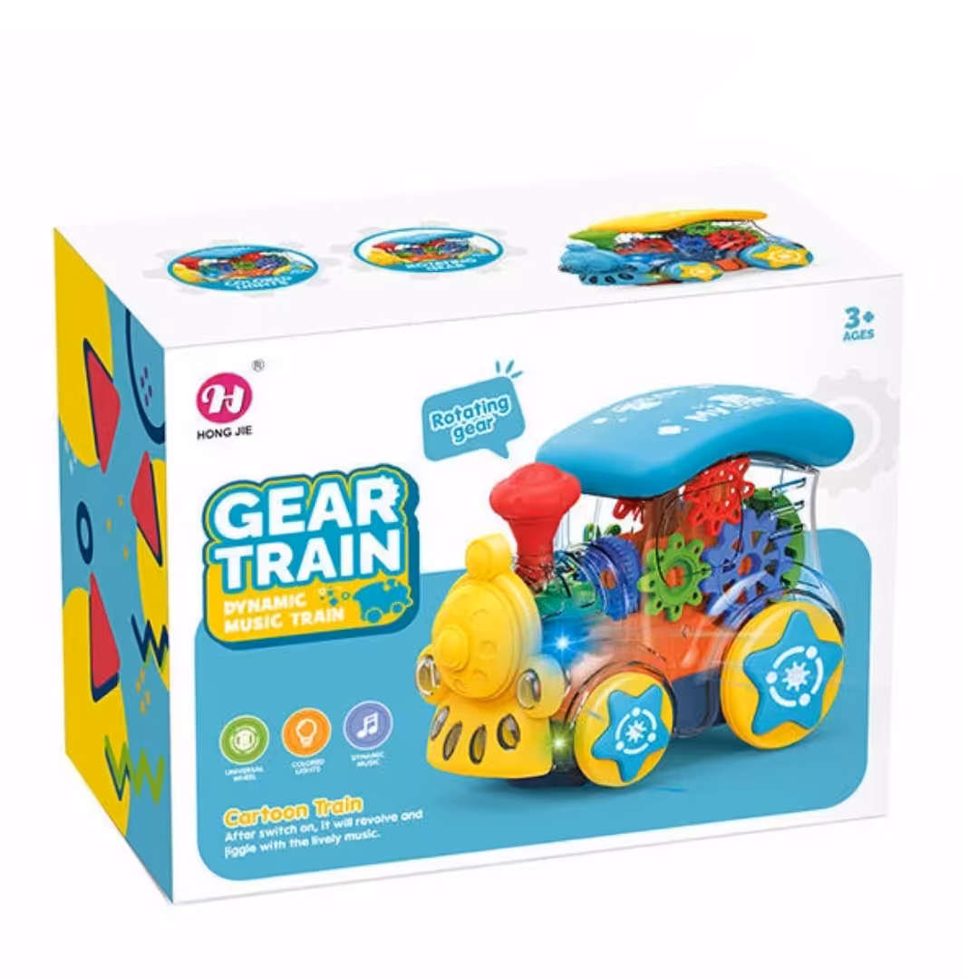 قطار موزیکال چراغ دار چرخ دنده ای باتری خور