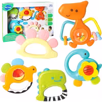 ست جغجغه و دندانگیر 5 عددی هولی تویز Huile Toys مدل دایناسور کد 1109