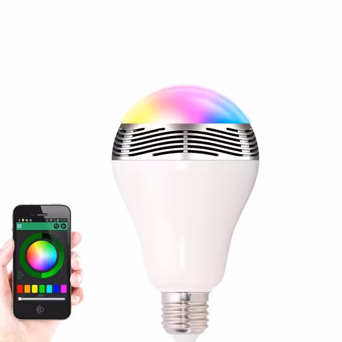 لامپ هوشمند و اسپیکر بلوتوث کد LED 6W، AMP 3W