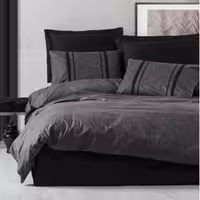 ست ملحفه کاتن باکس مدل Plain Bitter Antrasit-Siyah دو نفره 4 تکه