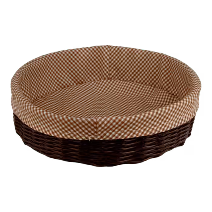 سبد نان پلاستيكی نوار بافت لبه کوتاه گرد قهوه ای- افرا