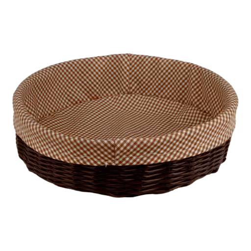 سبد نان پلاستيكی نوار بافت لبه کوتاه گرد قهوه ای- افرا