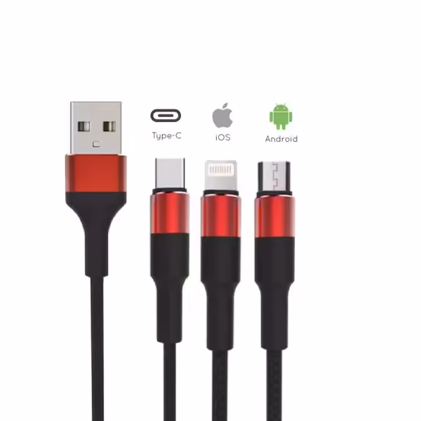 کابل تبدیل USB به Lightning/microUSB/USB-C موکسوم مدل CC-53
